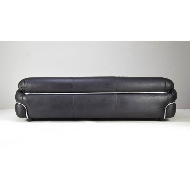 Mid century leather Sesann sofa by Gianfranco Frattini for Cassina, Italy 1970s