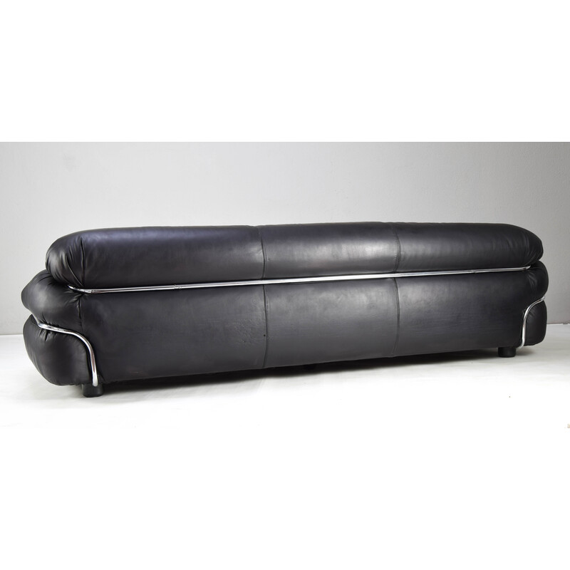 Mid century leather Sesann sofa by Gianfranco Frattini for Cassina, Italy 1970s