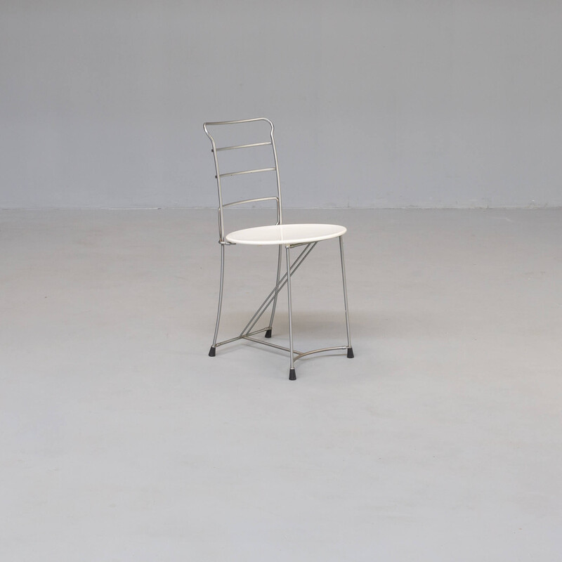 Conjunto de 4 cadeiras "Eridiana" vintage em metal cromado de Antonio Citterio para a Xilitalia, 1980