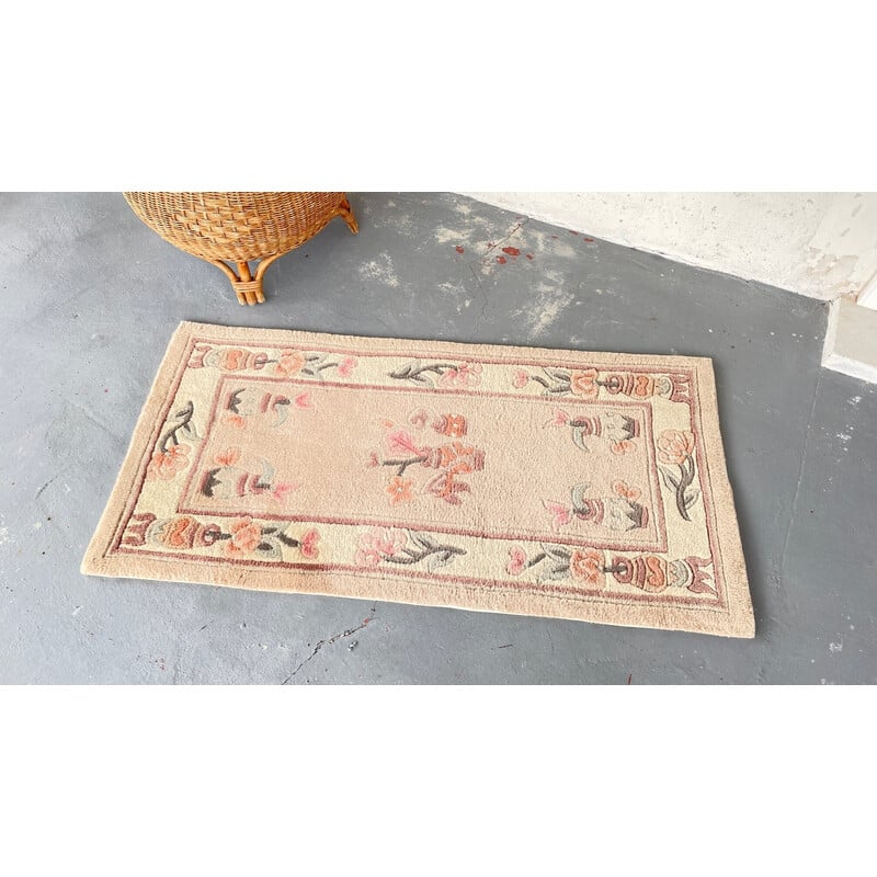 Tapis chinois vintage en laine et coton