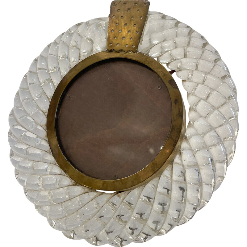 Mid-century round picture frame by Carlo Scarpa for Venini, 1950s