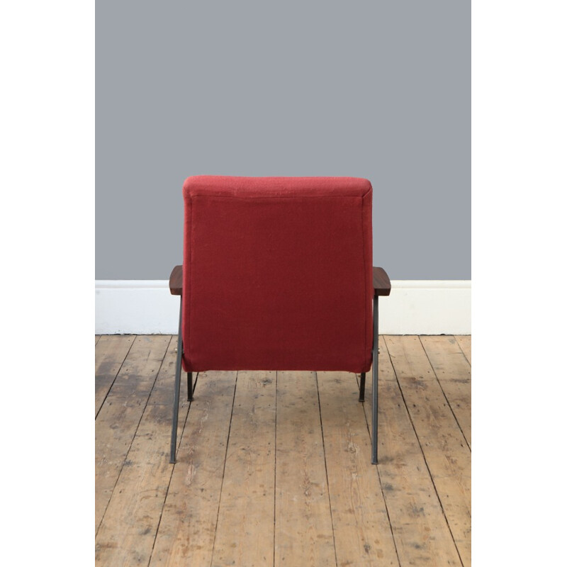 Red steel frame armchair - 1960s