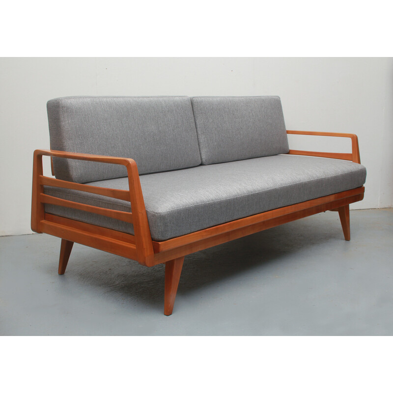 Vintage daybed in cherry by Knoll Antimott, 1950s