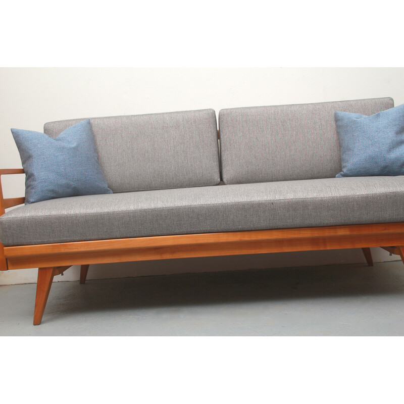 Vintage daybed in cherry by Knoll Antimott, 1950s