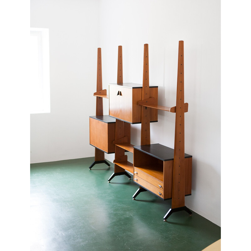 Italian modular teak wall unit - 1950s