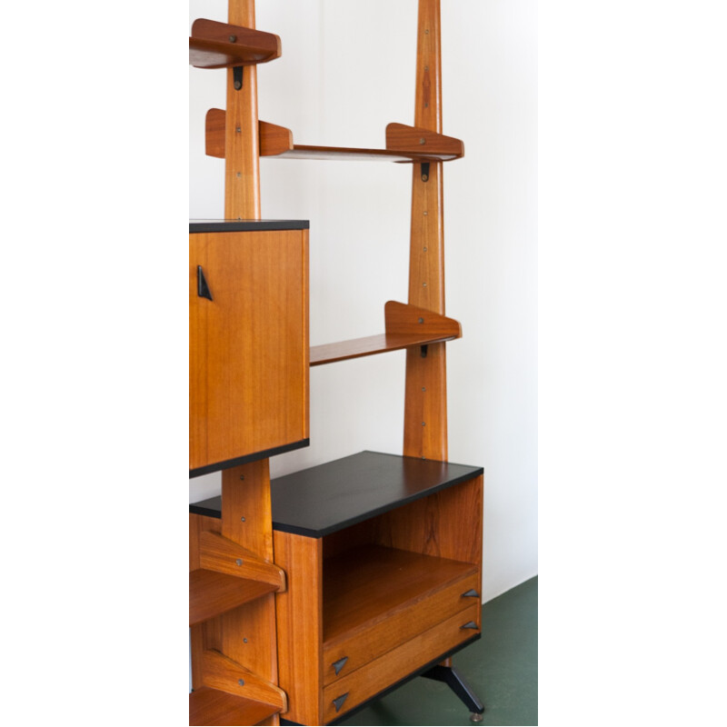 Italian modular teak wall unit - 1950s