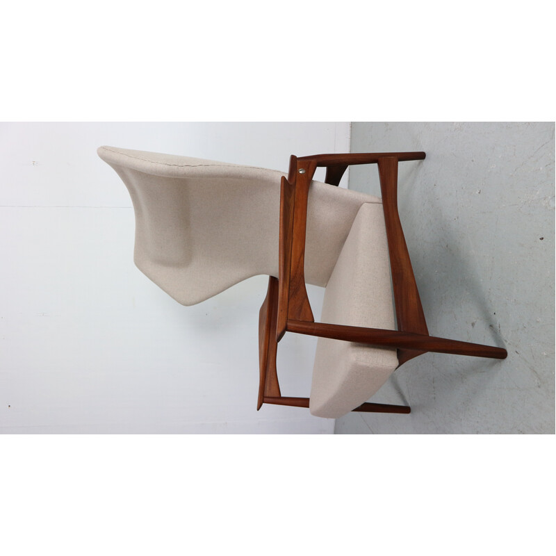 Pair of vintage teak deckchairs by Ib Kofod Larsen, Denmark 1954