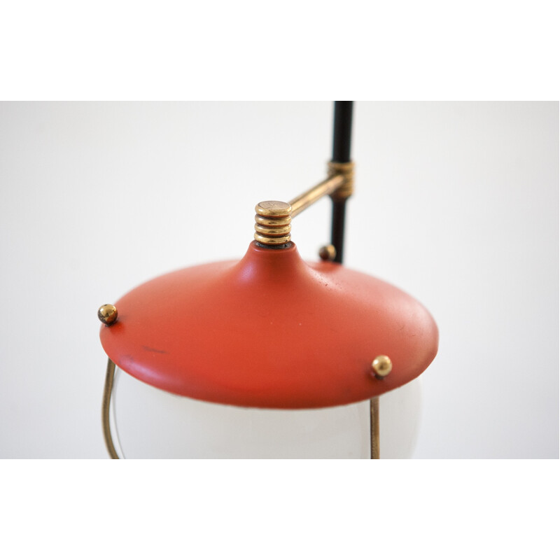 Italian mid century brass and glass lamp - 1950s