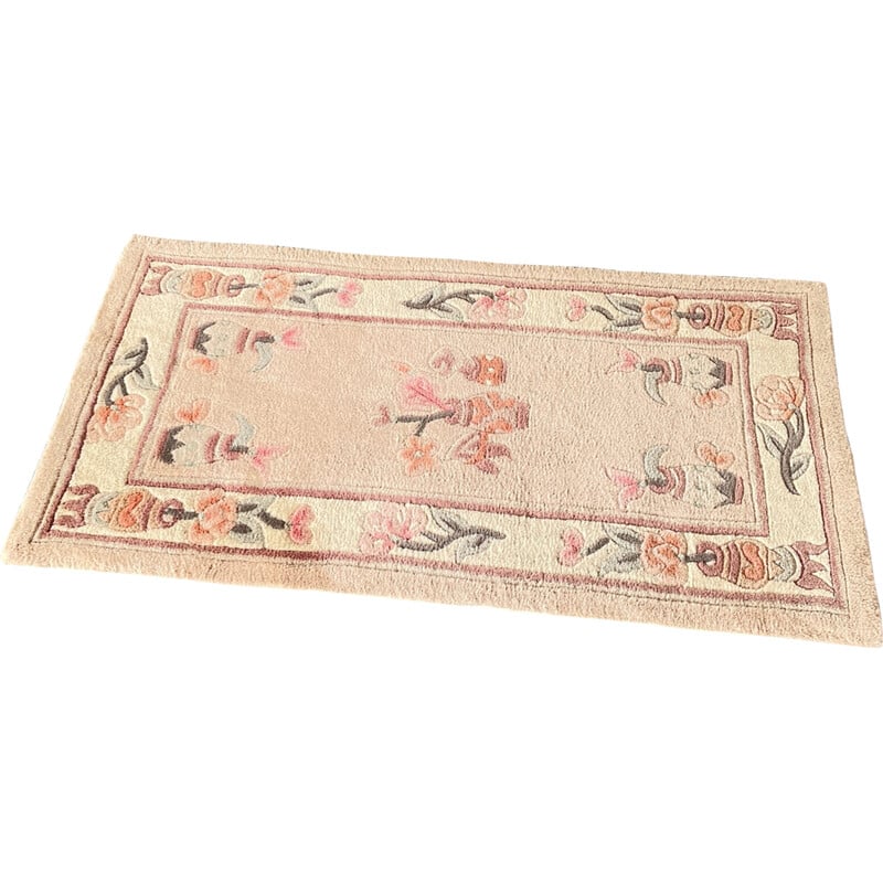 Tapis chinois vintage en laine et coton