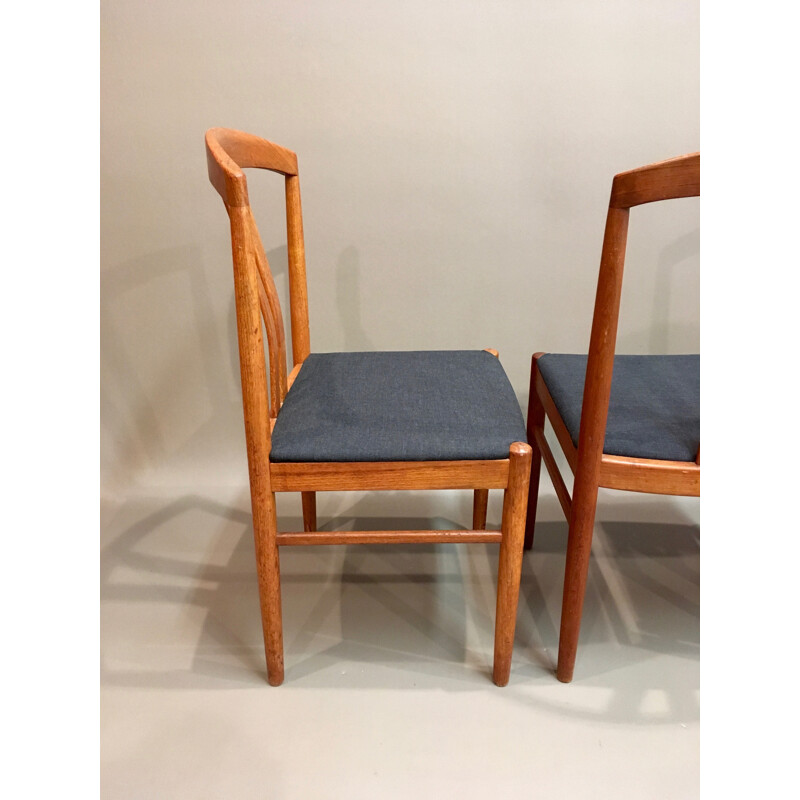 Set of 4 Scandinavian grey chairs - 1950s