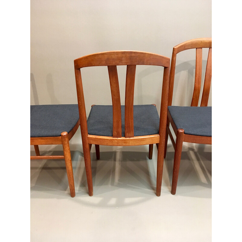 Set of 4 Scandinavian grey chairs - 1950s