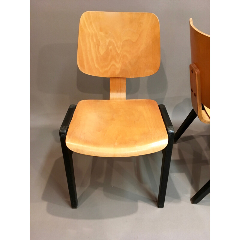 Set of 4 dining chairs in ashwood - 1950s