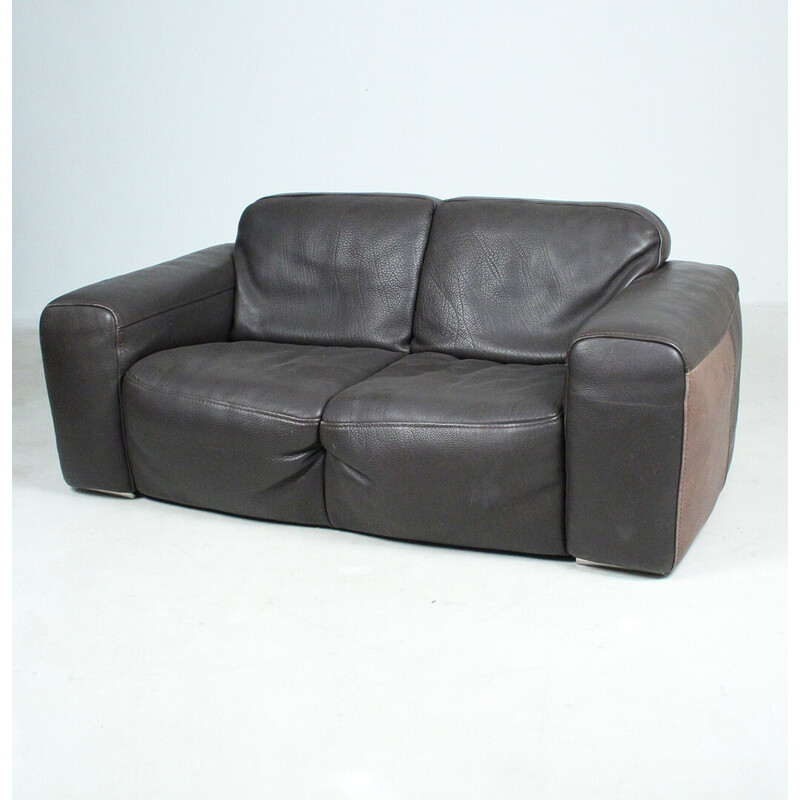 Vintage sofa in thick grained leather
