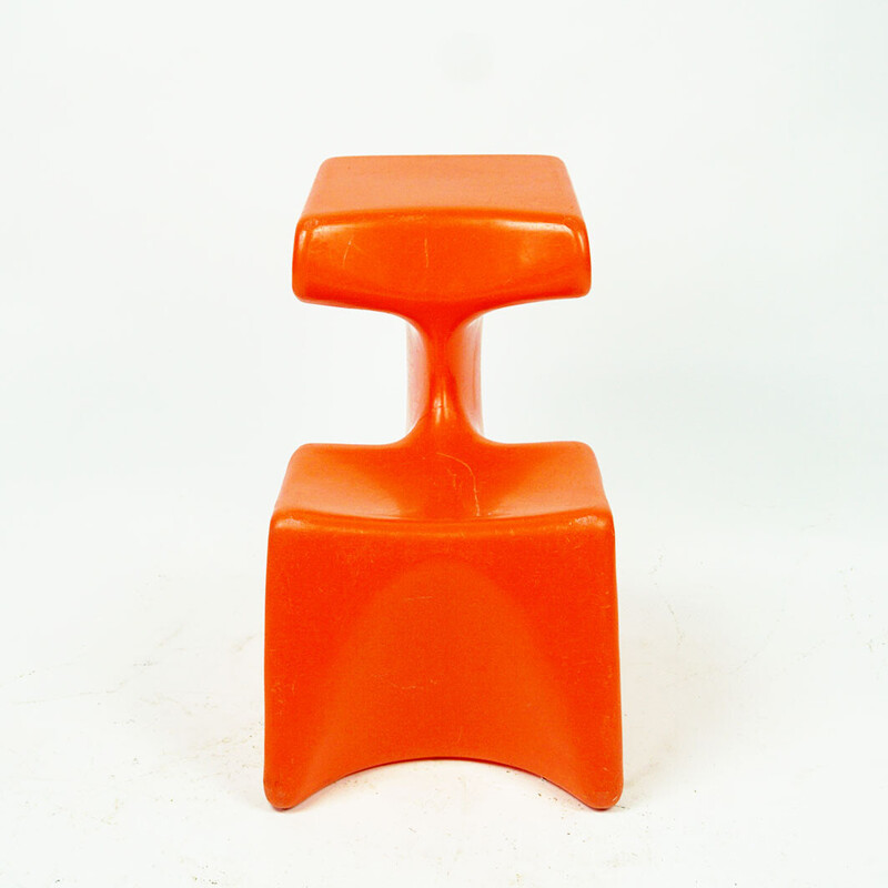 Vintage children's chair in red plastic by Luigi Colani for Top System Burkhard Lübke, Germany 1970