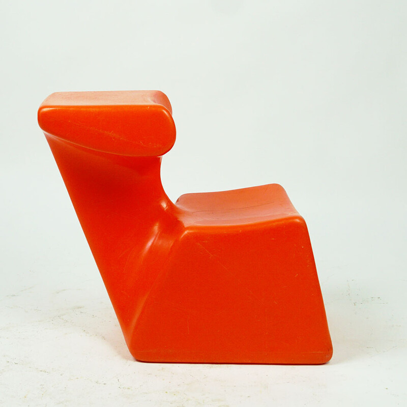 Vintage children's chair in red plastic by Luigi Colani for Top System Burkhard Lübke, Germany 1970