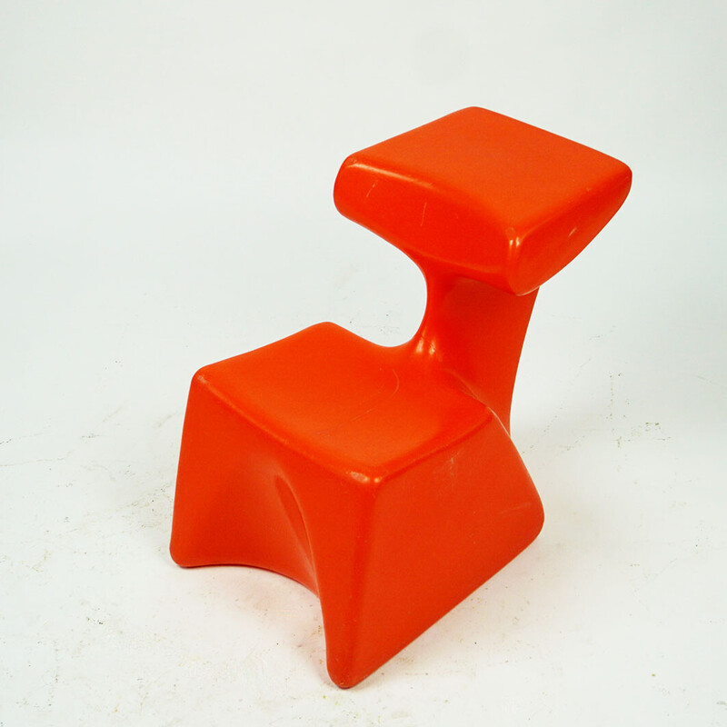 Vintage children's chair in red plastic by Luigi Colani for Top System Burkhard Lübke, Germany 1970