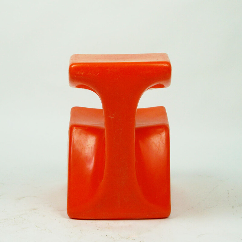 Vintage children's chair in red plastic by Luigi Colani for Top System Burkhard Lübke, Germany 1970