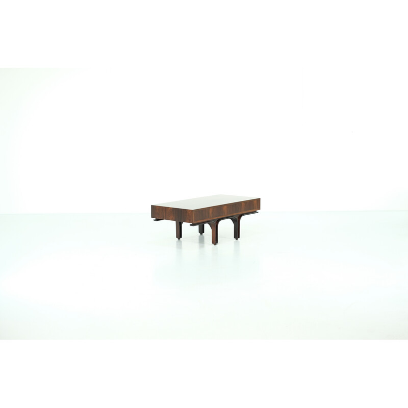 Table basse vintage en bois par Gianfranco Frattini pour Bernini, Italie 1950