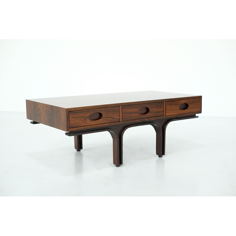 Table basse vintage en bois par Gianfranco Frattini pour Bernini, Italie 1950