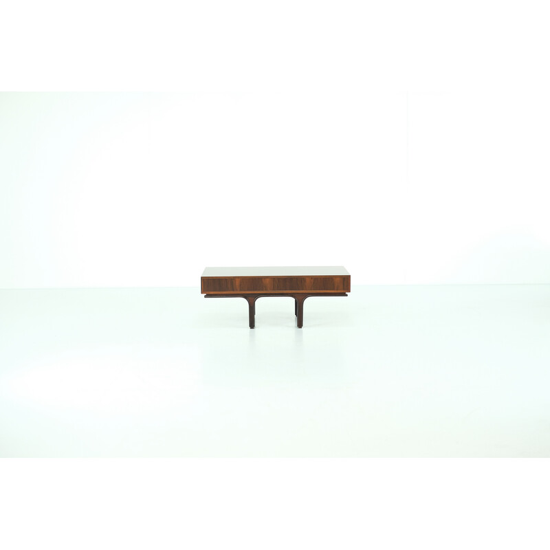 Mesa de centro de madeira vintage de Gianfranco Frattini para Bernini, Itália 1950