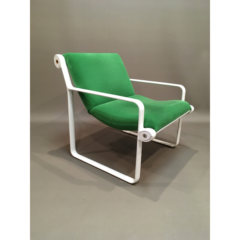 Green armchair by Hannah Morrison for Knoll international - 1970s