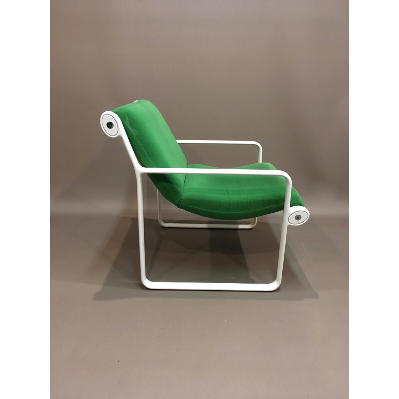 Green armchair by Hannah Morrison for Knoll international - 1970s