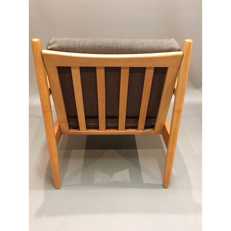 Brown Scandinavian armchair - 1950s
