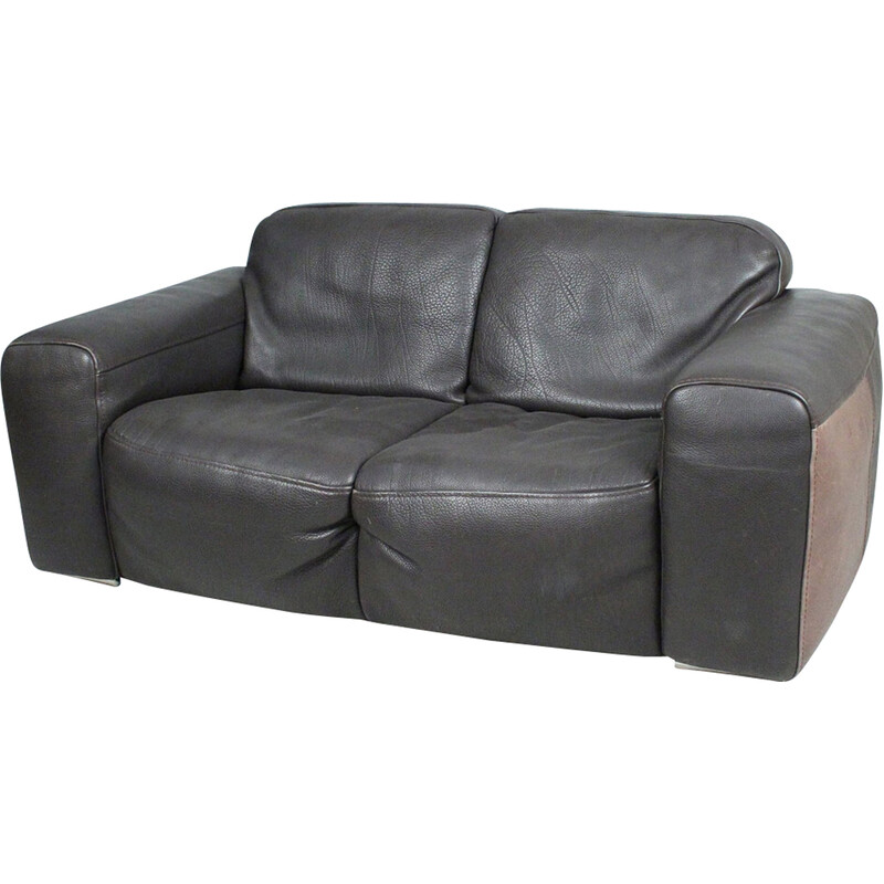 Vintage sofa in thick grained leather