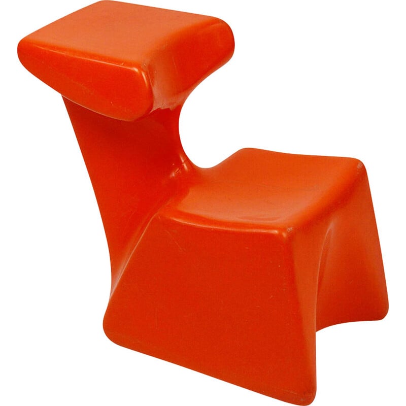 Vintage children's chair in red plastic by Luigi Colani for Top System Burkhard Lübke, Germany 1970