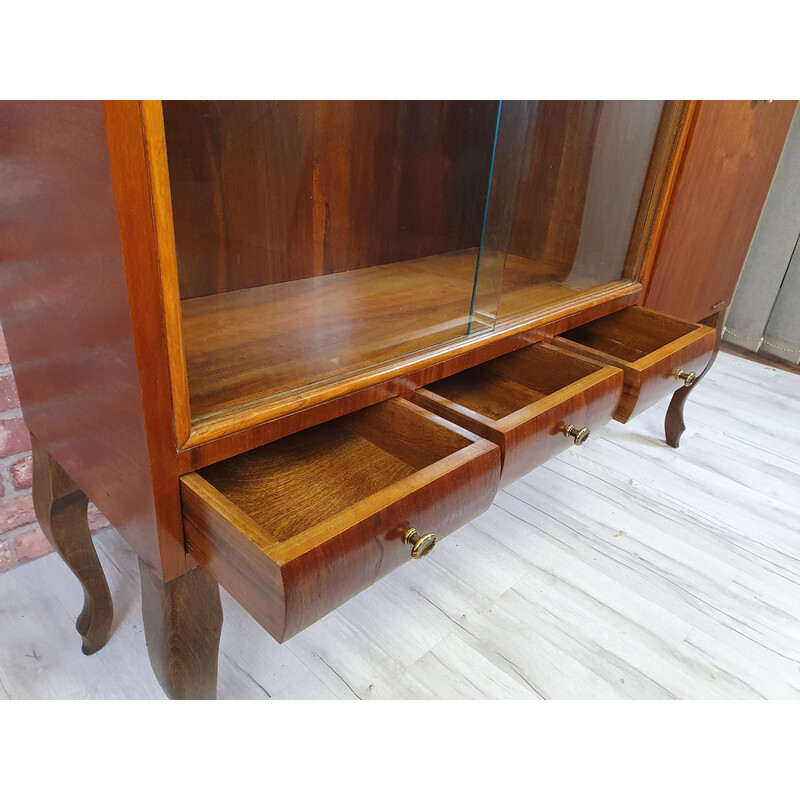 Vintage display cabinet with bar and drawers, 1950