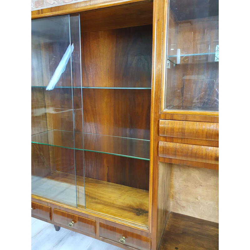 Vintage display cabinet with bar and drawers, 1950