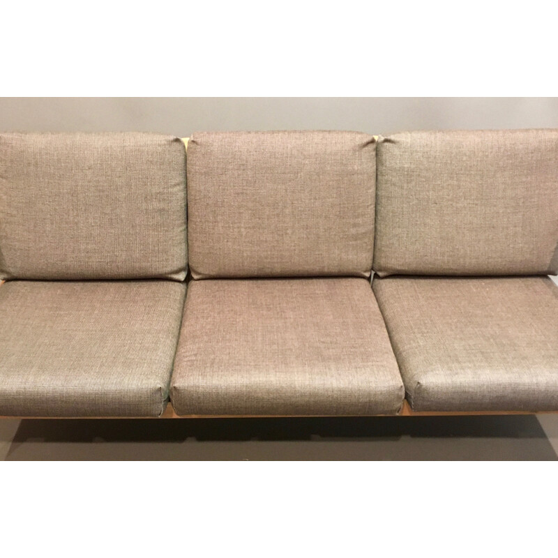 Brown Scandinavian sofa in teak - 1950s
