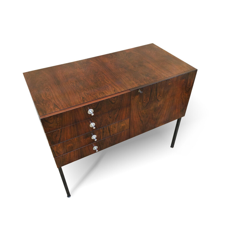 Rio rosewood and oak chest of drawers produced by ALAIN RICHARD - 1950s