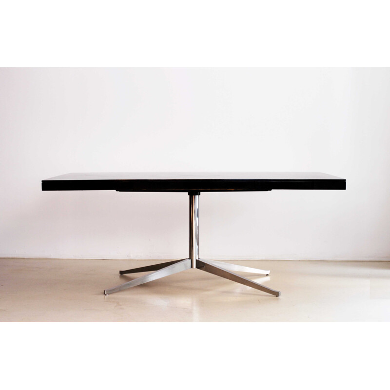 Black desk model Partners in oak and chromium by Florence Knoll  - 1960s