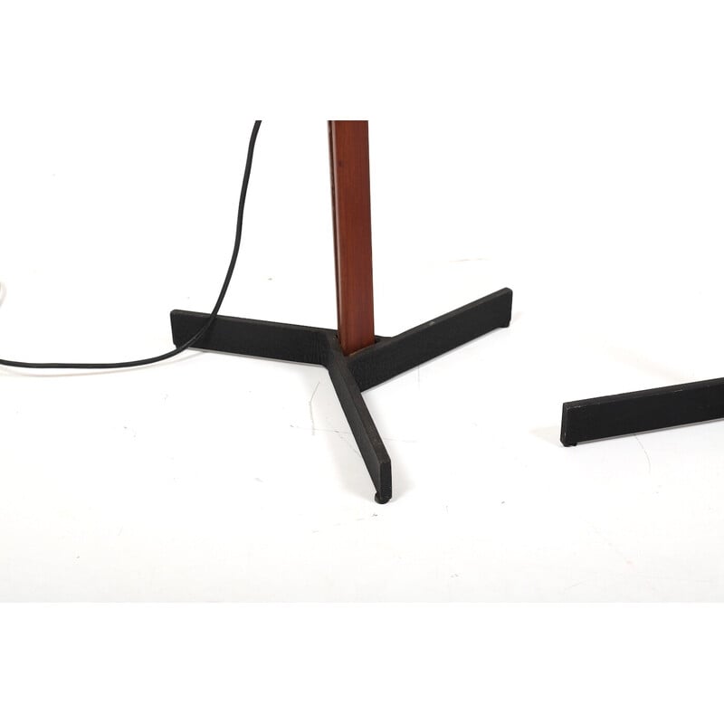 Pair of vintage teak and brass floor lamps by Svend Aage Holm Sørensen, 1950s