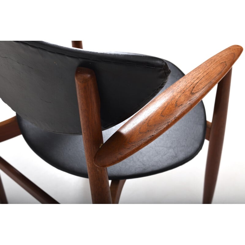 Vintage teakhouten fauteuil van Erik Wørts voor Norden Møbelfabrik, Denemarken 1950