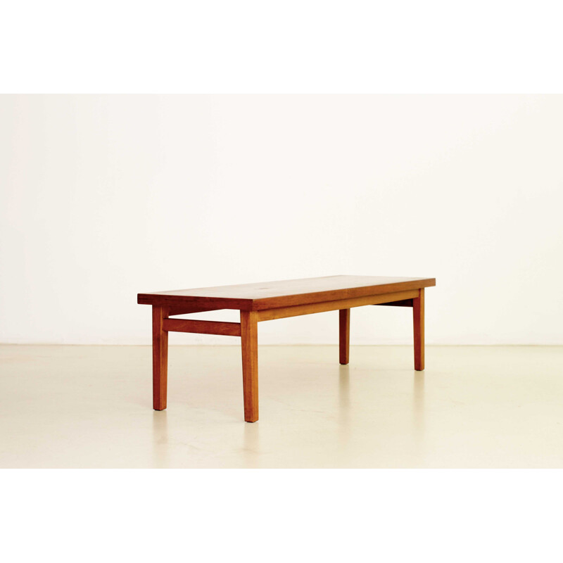 Scandinavian rectangular teak coffee table - 1950s