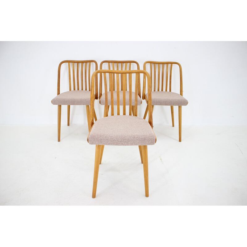 Set of 4 vintage oakwood dining chairs by Antonin Suman, Czechoslovakia 1970s