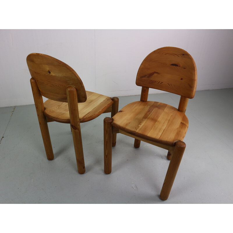 Pair of vintage solid pine dining chairs by Rainer Daumiller for Hirtshals Savvaerk, 1970s