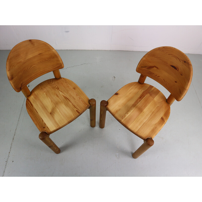 Pair of vintage solid pine dining chairs by Rainer Daumiller for Hirtshals Savvaerk, 1970s