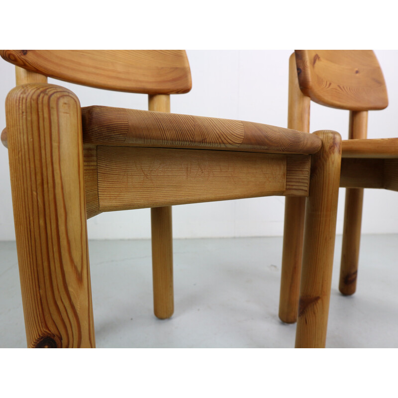Pair of vintage solid pine dining chairs by Rainer Daumiller for Hirtshals Savvaerk, 1970s