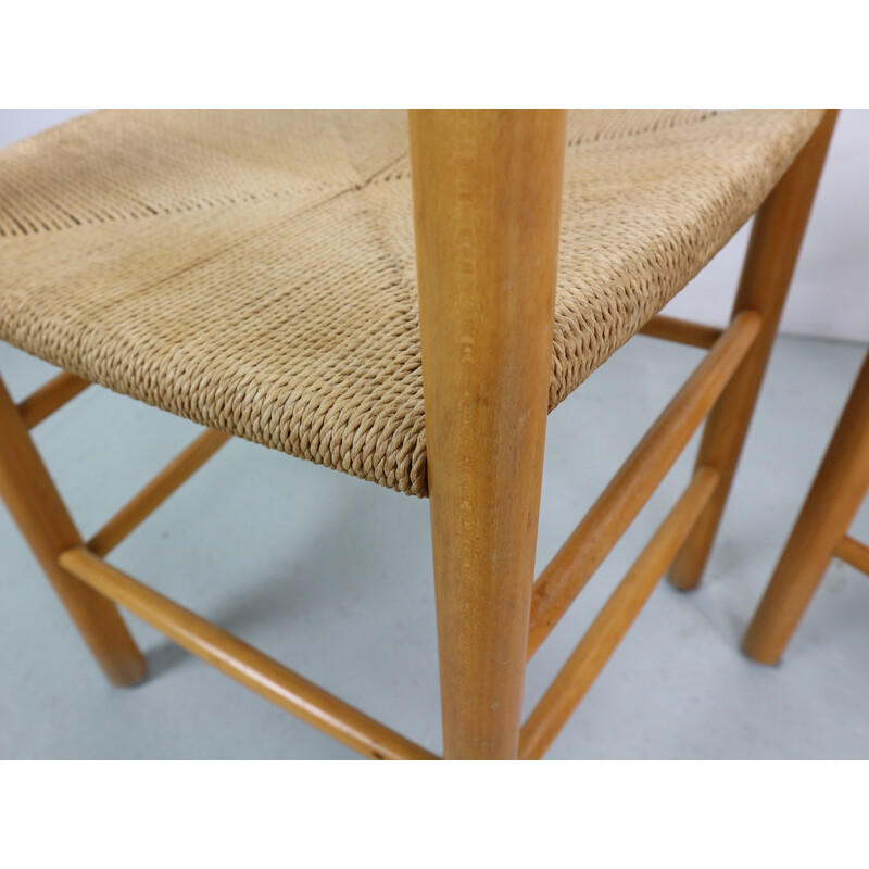 Pair of vintage J39 oakwood dining chairs by Borge Mogensen for Fdb Mobler