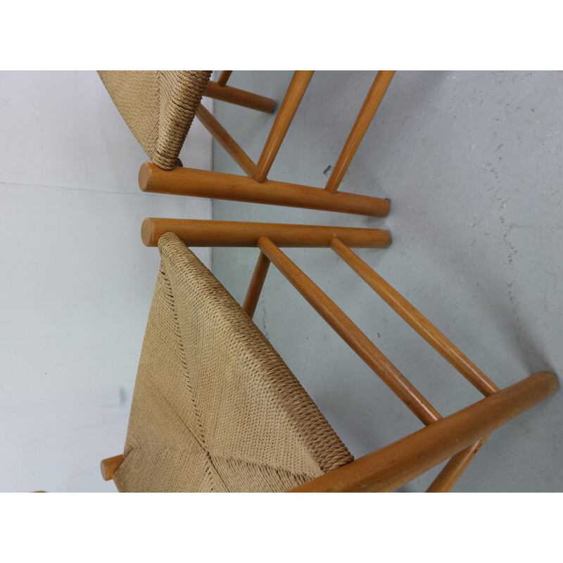 Par de cadeiras de jantar vintage J39 em madeira de carvalho de Borge Mogensen para Fdb Mobler