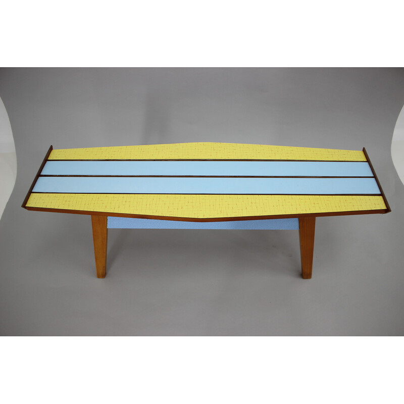 Vintage bench in beech and umakart, Czechoslovakia 1970