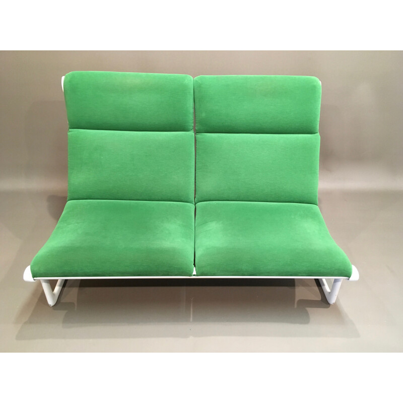 2-seater green sofa by HANNAH MORRISON for KNOLL INTERNATIONAL - 1970s