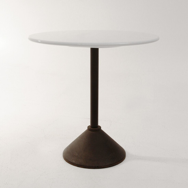 Table basse blanche en fer produite par Porada - 1980 
