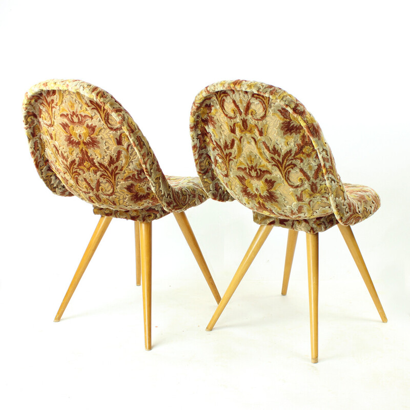 Pair of mid century Shell chairs by Miroslav Navratil, Czechoslovakia 1960s