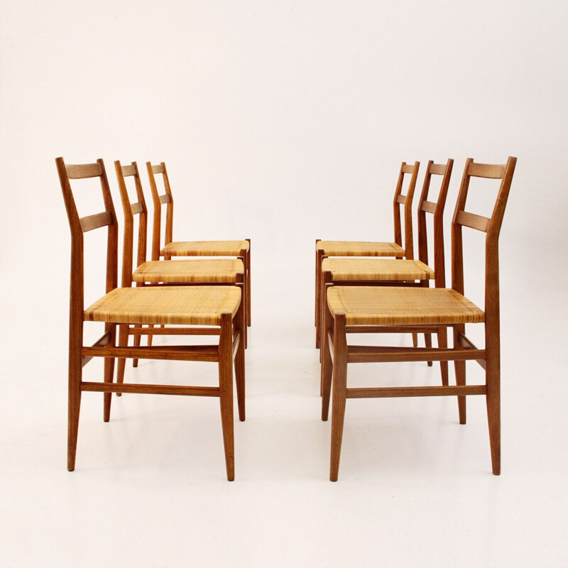 Set of 6 Leggera chairs by Gio Ponti for Figli di Amedeo Cassina - 1950s