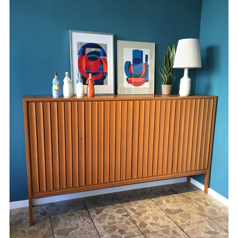 Vintage German teak highboard produced by Bub Wertmöbel - 1970s