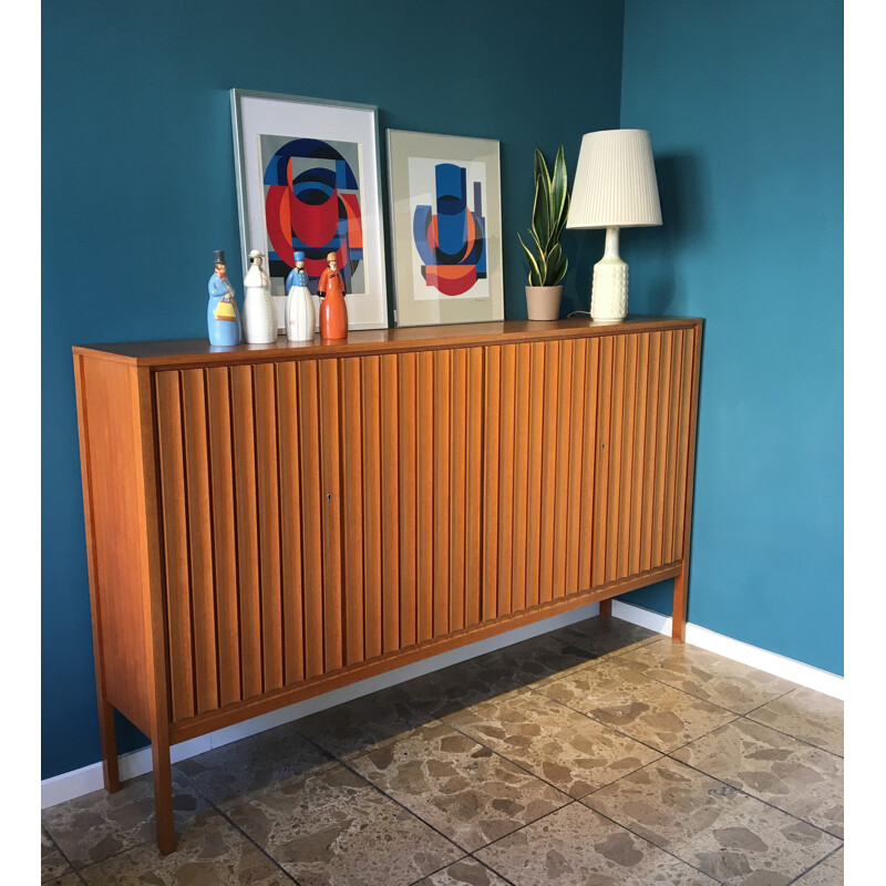 Vintage German teak highboard produced by Bub Wertmöbel - 1970s